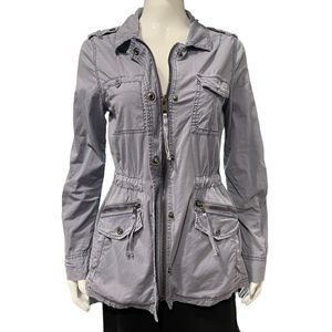 Marrakech Jacket Womens Small Blue Gray Army Cargo Twill Utility Anthropologie
